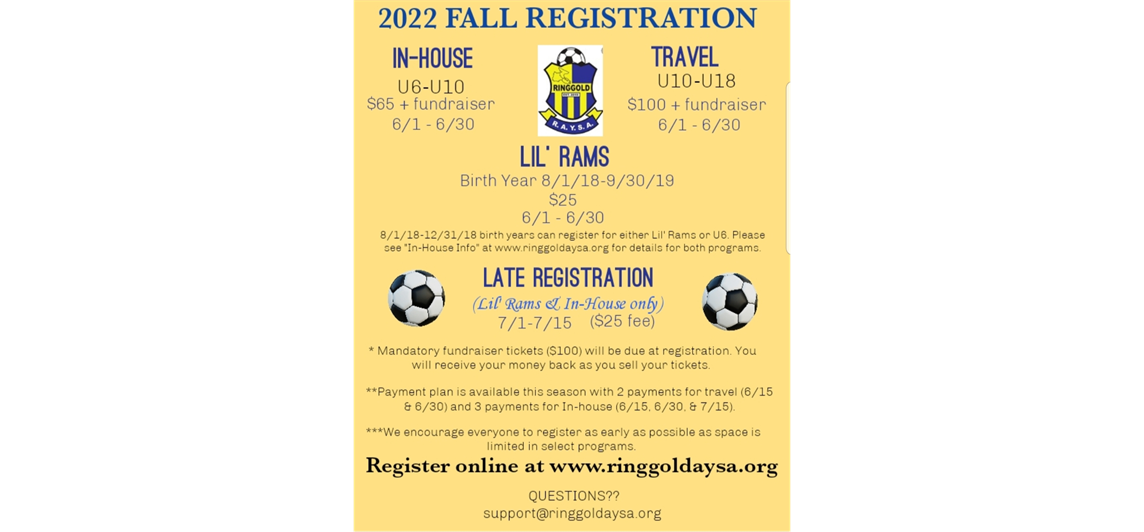 2022 Fall Registration 