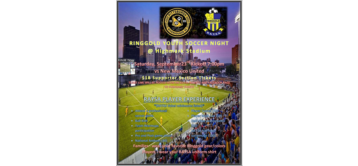 Pittsburgh Riverhounds RAYSA Youth Night